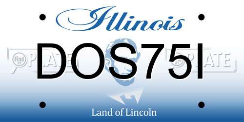 DOS75I Illinois License Plate