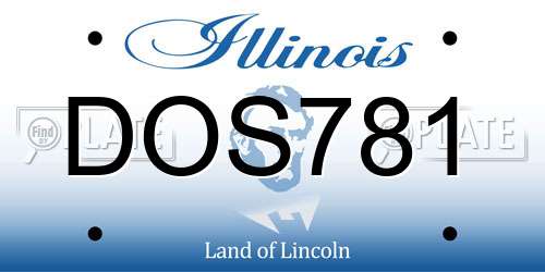 DOS781 Illinois License Plate