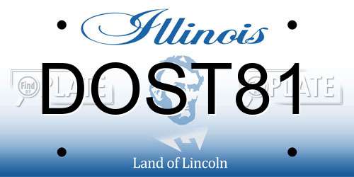 DOST81 Illinois License Plate