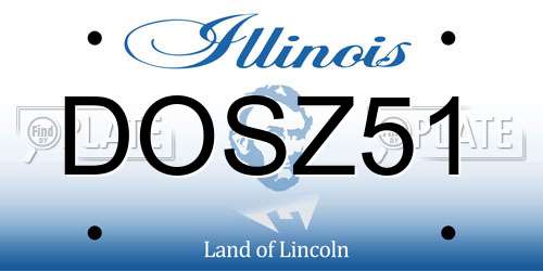 DOSZ51 Illinois License Plate