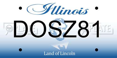 DOSZ81 Illinois License Plate