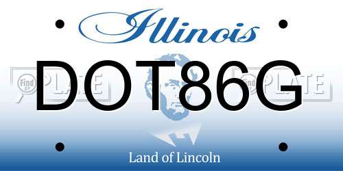 DOT86G Illinois License Plate