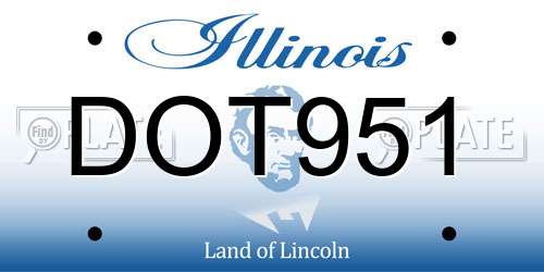 DOT951 Illinois License Plate