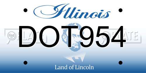 DOT954 Illinois License Plate