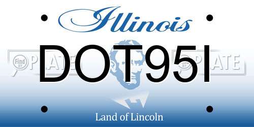 DOT95I Illinois License Plate