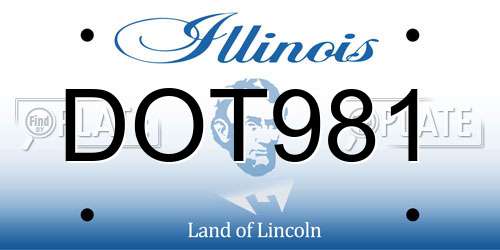 DOT981 Illinois License Plate