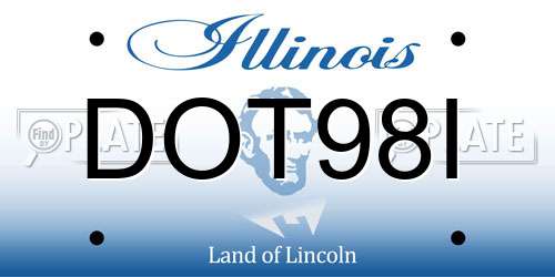 DOT98I Illinois License Plate