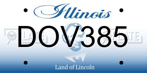 DOV385 Illinois License Plate
