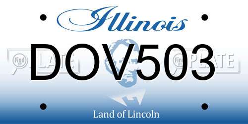 DOV503 Illinois License Plate