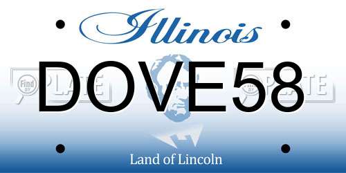 DOVE58 Illinois License Plate