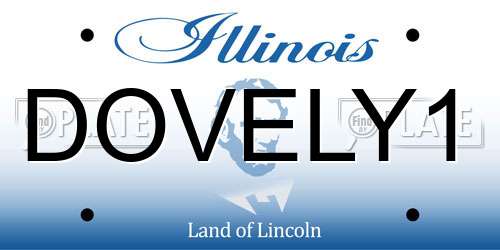 DOVELY1 Illinois License Plate