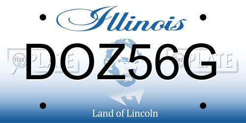 DOZ56G Illinois License Plate