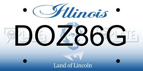 DOZ86G Illinois License Plate