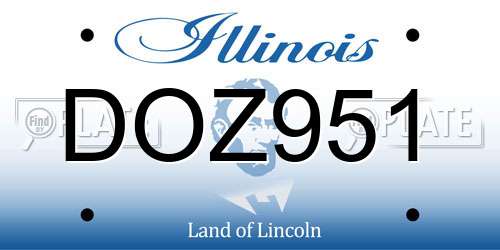 DOZ951 Illinois License Plate