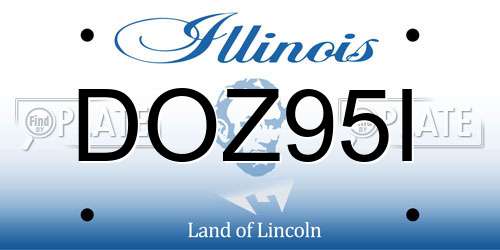 DOZ95I Illinois License Plate