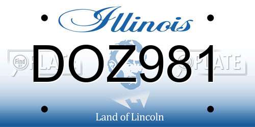 DOZ981 Illinois License Plate