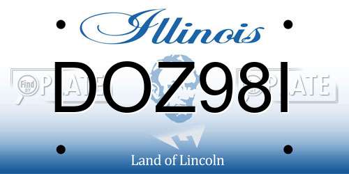 DOZ98I Illinois License Plate