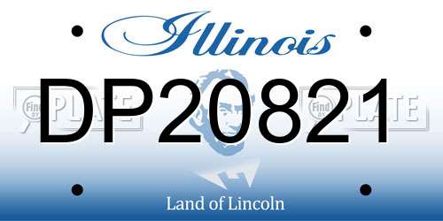 DP20821 Illinois License Plate