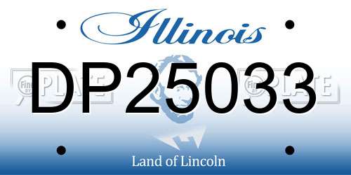 DP25033 Illinois License Plate