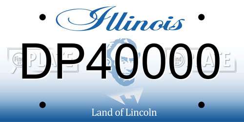 DP40000 Illinois License Plate