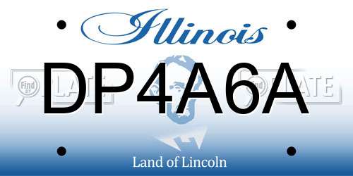 DP4A6A Illinois License Plate