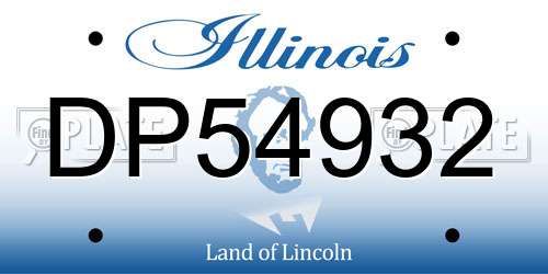 DP54932 Illinois License Plate
