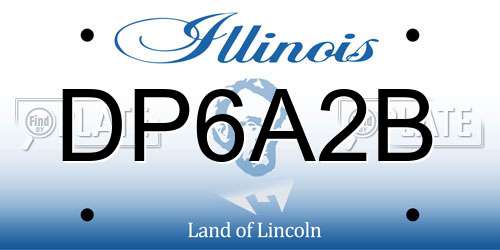 DP6A2B Illinois License Plate