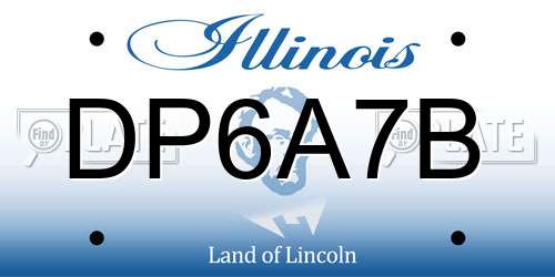 DP6A7B Illinois License Plate
