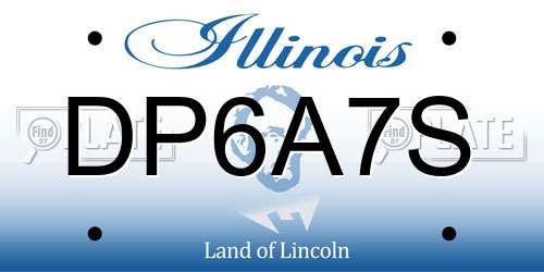 DP6A7S Illinois License Plate