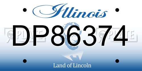 DP86374 Illinois License Plate