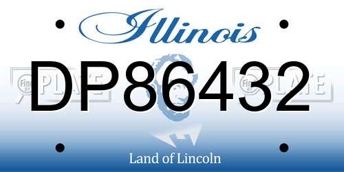 DP86432 Illinois License Plate
