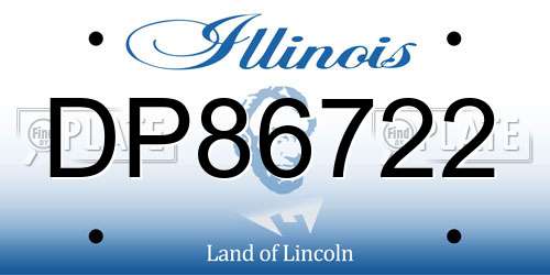 DP86722 Illinois License Plate