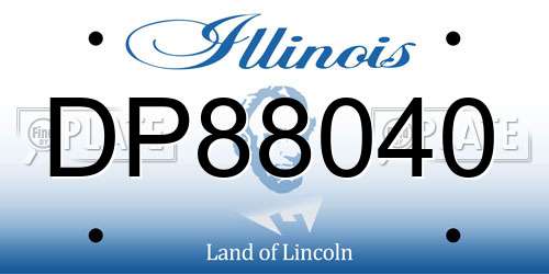 DP88040 Illinois License Plate