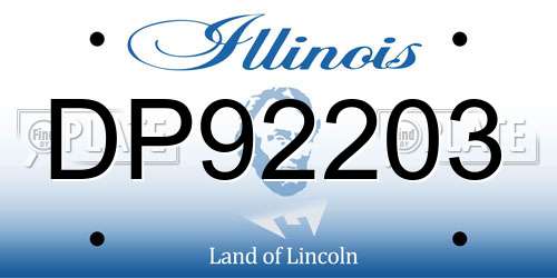 DP92203 Illinois License Plate