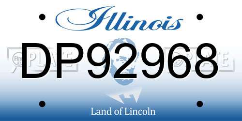 DP92968 Illinois License Plate