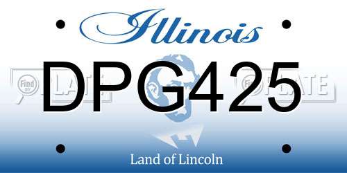 DPG425 Illinois License Plate