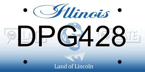 DPG428 Illinois License Plate