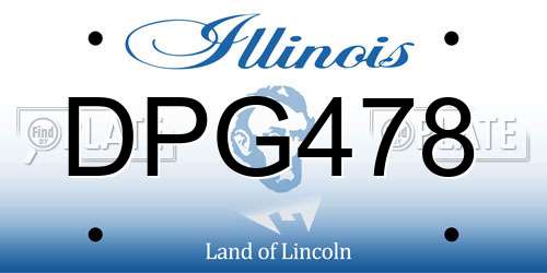 DPG478 Illinois License Plate