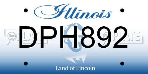 DPH892 Illinois License Plate