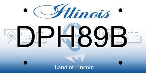 DPH89B Illinois License Plate