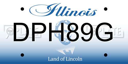 DPH89G Illinois License Plate