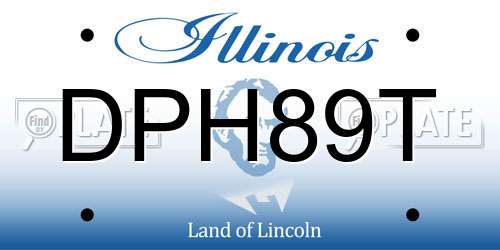 DPH89T Illinois License Plate