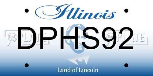 DPHS92 Illinois License Plate
