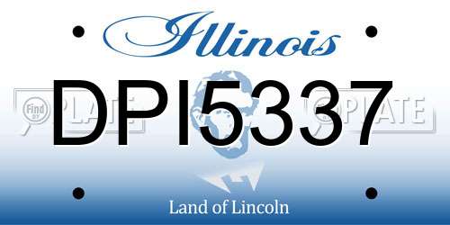 DPI5337 Illinois License Plate