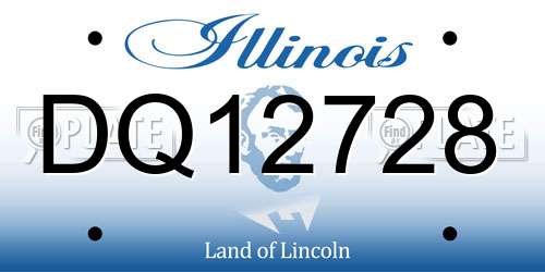 DQ12728 Illinois License Plate