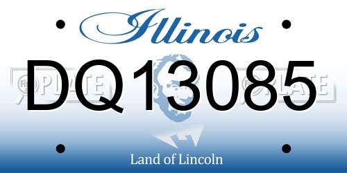 DQ13085 Illinois License Plate