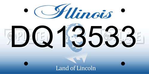 DQ13533 Illinois License Plate