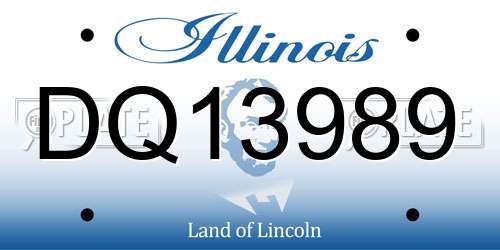 DQ13989 Illinois License Plate