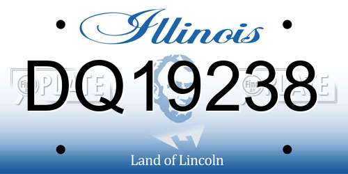DQ19238 Illinois License Plate