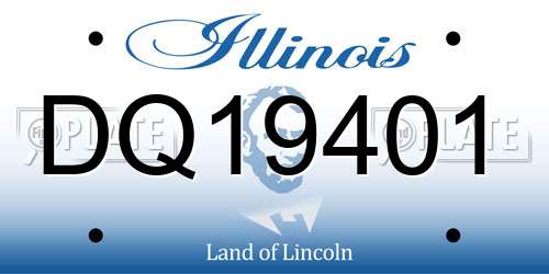 DQ19401 Illinois License Plate